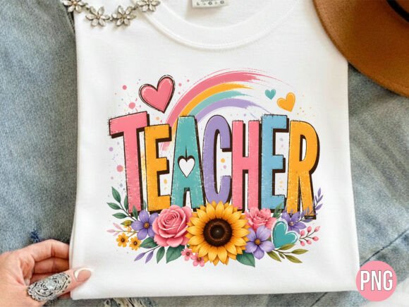 Download Sunflower Rainbow Teacher Floral Shirt - Rainbow teacher Collection