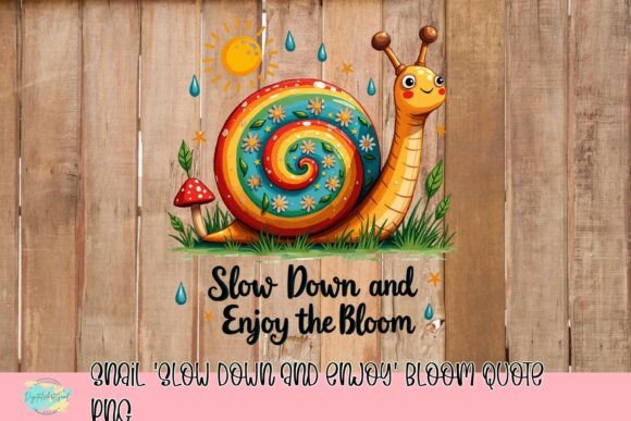 Download Snail 'Slow Down and Enjoy' Bloom Quote PNG - Bloom Collection