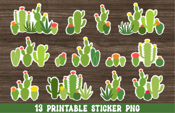 Download Blooming Cactus Printable Sticker Png - Bloom Collection