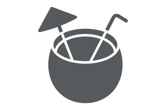 Download Coconut Cocktail Glyph Icon - Premium Resources