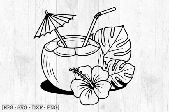 Download COCONUT Cocktail and Tropical FLOWERS - Coconut cocktail Collection