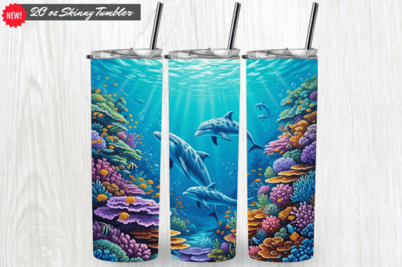 Download 3D Ocean Dolphins Summer Tumbler 20 Oz - Premium Resources